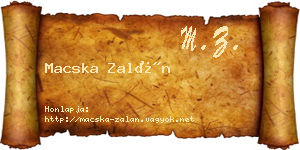 Macska Zalán névjegykártya