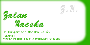 zalan macska business card